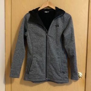 The North Face hooded jacket.